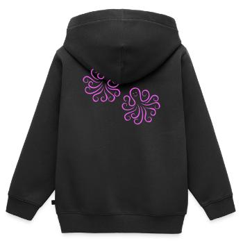 krake_2 - Sweat Premium à capuche zippé enfant bio - noir - Dos - AI Model Kid Male (0cm)