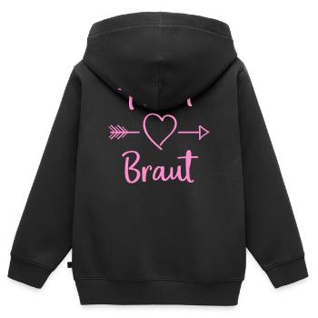 Design de la flèche du cœur de la mariée de l’équipe - Sweat Premium à capuche zippé enfant bio - noir - Dos - AI Model Kid Male (0cm)
