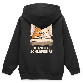 Offizielles Schlafshirt Hasen - Kinder Premium Organic Zip Hoodie - Schwarz - Hinten - AI Model Kid Male (0cm)