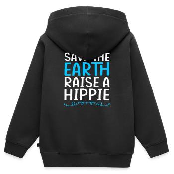 Maman croustillante - Sweat Premium à capuche zippé enfant bio - noir - Dos - AI Model Kid Male (0cm)