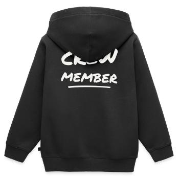 Lettrage au pinceau des membres de l’équipe - Événement du personnel - Sweat Premium à capuche zippé enfant bio - noir - Dos - AI Model Kid Male (0cm)