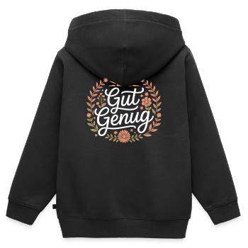 Gut Genug Selbstliebe Ich Bin Gut Genug Selbstwert - Kinder Premium Organic Zip Hoodie - Schwarz - Hinten - AI Model Kid Male (0cm)
