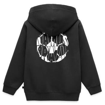 Lets Go Team Brazil Football Distorted Type Burst - Kids Premium Organic Zip-up Hoodie - black - Back - AI Model Kid Male (0cm)