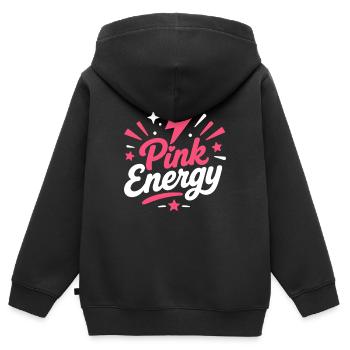Énergie Rose Lumineuse - Kinder Premium Organic Zip Hoodie - Schwarz - Hinten - AI Model Kid Male (0cm)