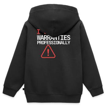 J’annule les garanties – Conception de nerds en informatique - Sweat Premium à capuche zippé enfant bio - noir - Dos - AI Model Kid Male (0cm)