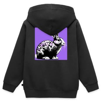 Kaninchen - Kinder Premium Organic Zip Hoodie - Schwarz - Hinten - AI Model Kid Male (0cm)