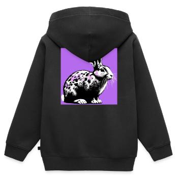 Kaninchen - Kinder Premium Organic Zip Hoodie - Schwarz - Hinten - AI Model Kid Male (0cm)