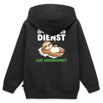 Öffentlicher Dienst Aus Leidenschaft - Kinder Premium Organic Zip Hoodie - Schwarz - Hinten - AI Model Kid Male (0cm)