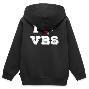 J’adore l’école biblique de vacances VBS - Sweat Premium à capuche zippé enfant bio - noir - Dos - AI Model Kid Male (0cm)