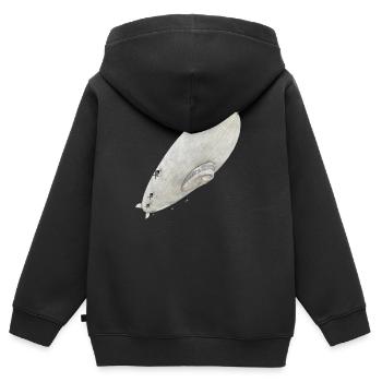 Zeppelin allemand – icône de l’histoire de l’aviation - Sweat Premium à capuche zippé enfant bio - noir - Dos - AI Model Kid Male (0cm)