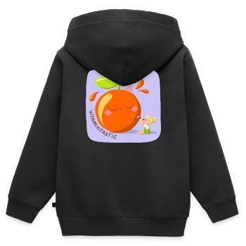 VitaminTASTIC Orange Magic - Sweat Premium à capuche zippé enfant bio - noir - Dos - AI Model Kid Male (0cm)