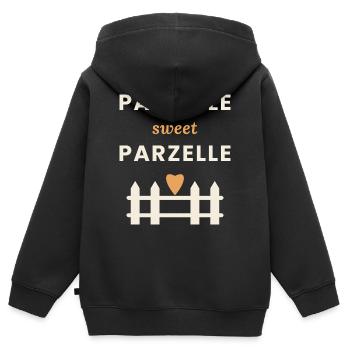 Parzelle sweet Parzelle - Kinder Premium Organic Zip Hoodie - Schwarz - Hinten - AI Model Kid Male (0cm)