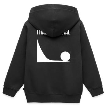J’avais un potentiel de design humoristique minimaliste - Sweat Premium à capuche zippé enfant bio - noir - Dos - AI Model Kid Male (0cm)