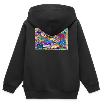 konstruierte_unordnung - Kids Premium Organic Zip-up Hoodie - black - Back - AI Model Kid Male (0cm)
