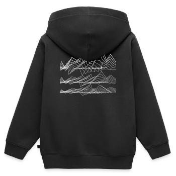 Art de lignes de montagne - Sweat Premium à capuche zippé enfant bio - noir - Dos - AI Model Kid Male (0cm)