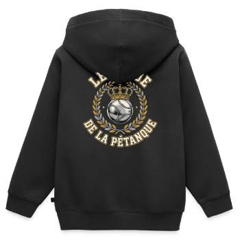 Pétanque Boules - Kids Premium Organic Zip-up Hoodie - black - Back - AI Model Kid Male (0cm)