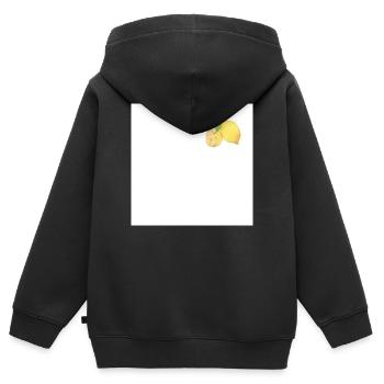 Quand la vie te donne des citrons | Botanique Citron Vintage - Sweat Premium à capuche zippé enfant bio - noir - Dos - AI Model Kid Male (0cm)