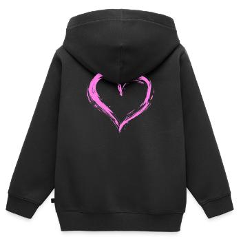 Cœur - Sweat Premium à capuche zippé enfant bio - noir - Dos - AI Model Kid Male (0cm)
