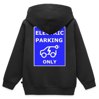 Electric Car Parking Sign - Kids Premium Organic Zip-up Hoodie - black - Back - AI Model Kid Male (0cm)