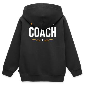 Entraîneur-entraîneur - Sweat Premium à capuche zippé enfant bio - noir - Dos - AI Model Kid Male (0cm)