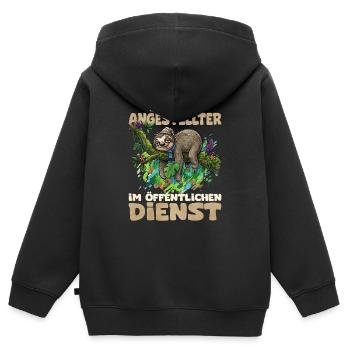 Endlich Angestellter im Öffentlichen Dienst - Kinder Premium Organic Zip Hoodie - Schwarz - Hinten - AI Model Kid Male (0cm)