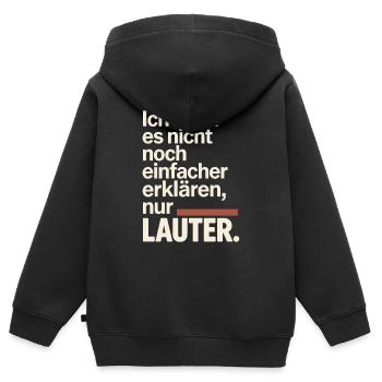 Nicht Einfacher Erklären Nur Lauter Lehrer Büro - Kinder Premium Organic Zip Hoodie - Schwarz - Hinten - AI Model Kid Male (0cm)