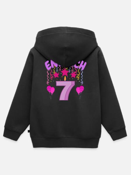 Endlich 7 - Kinder Premium Organic Zip Hoodie - Schwarz