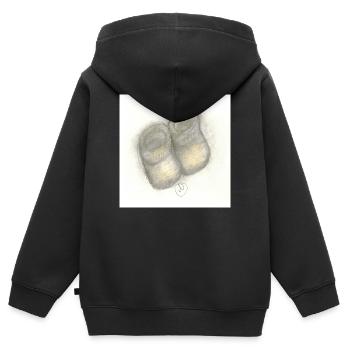 Chaussons pour bébé - Sweat Premium à capuche zippé enfant bio - noir - Dos - AI Model Kid Male (0cm)