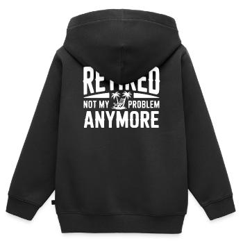 Retraite, ce n’est plus mon problème - Sweat Premium à capuche zippé enfant bio - noir - Dos - AI Model Kid Male (0cm)
