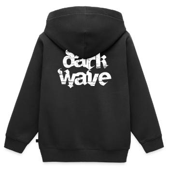 Typographie rétro à vagues noires - Sweat Premium à capuche zippé enfant bio - noir - Dos - AI Model Kid Male (0cm)