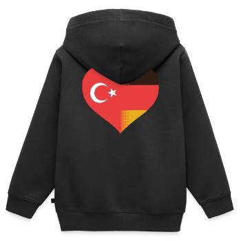 Turquie allemande - Sweat Premium à capuche zippé enfant bio - noir - Dos - AI Model Kid Male (0cm)