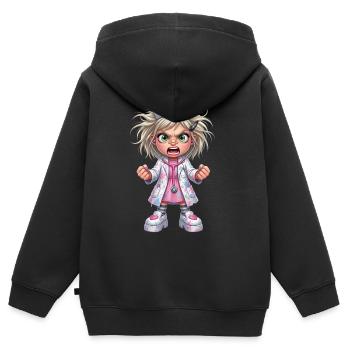 Crazy Nurse Cartoon - Kids Premium Organic Zip-up Hoodie - black - Back - AI Model Kid Male (0cm)