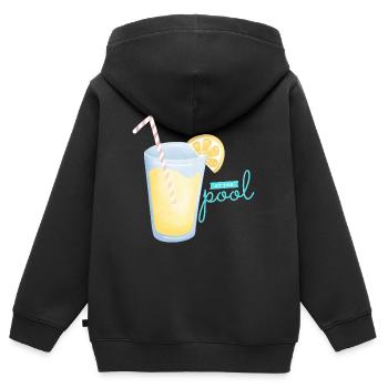 At the Pool – Drink & Relax - Kinder Premium Organic Zip Hoodie - Schwarz - Hinten - AI Model Kid Male (0cm)