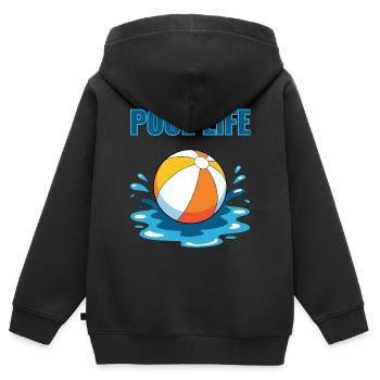 Pool Life mit Wasserball - Kinder Premium Organic Zip Hoodie - Schwarz - Hinten - AI Model Kid Male (0cm)