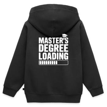 Masterabschluss-Laden - Kinder Premium Organic Zip Hoodie - Schwarz - Hinten - AI Model Kid Male (0cm)