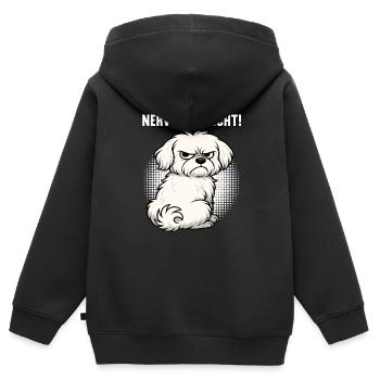 Nerv Mich Nicht Malteser Malteserbesitzer Maltese - Kinder Premium Organic Zip Hoodie - Schwarz - Hinten - AI Model Kid Male (0cm)
