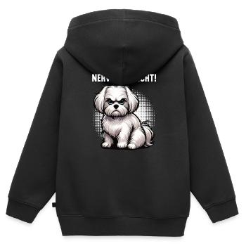 Nerv Mich Nicht Malteser Malteserbesitzer Maltese - Kinder Premium Organic Zip Hoodie - Schwarz - Hinten - AI Model Kid Male (0cm)