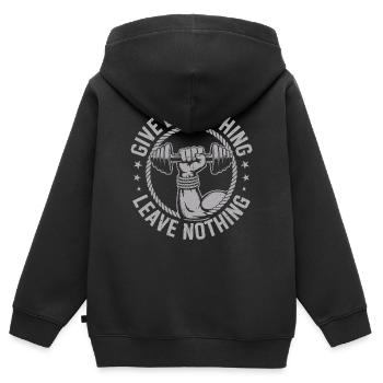 Donnez tout ce que vous voulez, Leave Nothing Strength Motif Gym Fitness - Sweat Premium à capuche zippé enfant bio - noir - Dos - AI Model Kid Male (0cm)