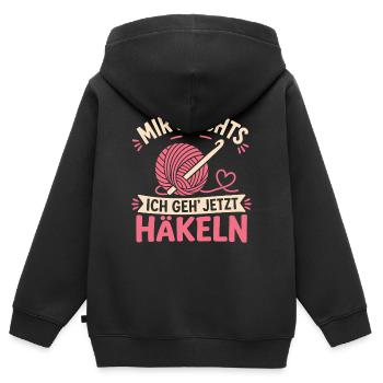 Mir Reichts Ich Geh Jetzt Häkeln Vintage Spruch - Kinder Premium Organic Zip Hoodie - Schwarz - Hinten - AI Model Kid Male (0cm)