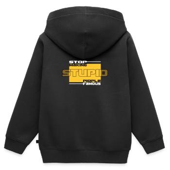 Against celebrities Yellow Bloc - Kids Premium Organic Zip-up Hoodie - black - Back - AI Model Kid Male (0cm)