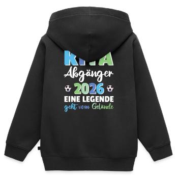 Kita Abgänger 2026 eine Legende Fußball - Kinder Premium Organic Zip Hoodie - Schwarz - Hinten - AI Model Kid Male (0cm)