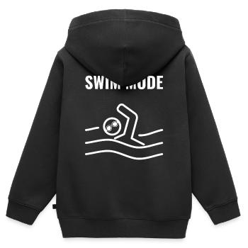 Schwimmen Swim Mode  - Kinder Premium Organic Zip Hoodie - Schwarz - Hinten - AI Model Kid Male (0cm)