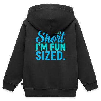 Nicht Klein, Fun Size sarkasmus sarkastisch - Kinder Premium Organic Zip Hoodie - Schwarz - Hinten - AI Model Kid Male (0cm)