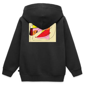 Ibu - Sweat Premium à capuche zippé enfant bio - noir - Dos - AI Model Kid Male (0cm)