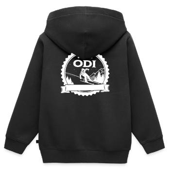 Tour ODI - Sweat Premium à capuche zippé enfant bio - noir - Dos - AI Model Kid Male (0cm)