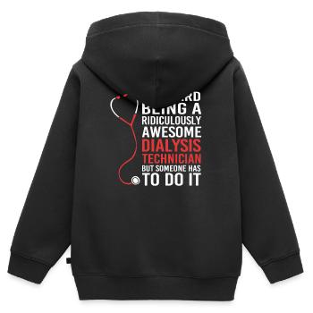 Technicien en dialyse - Sweat Premium à capuche zippé enfant bio - noir - Dos - AI Model Kid Male (0cm)