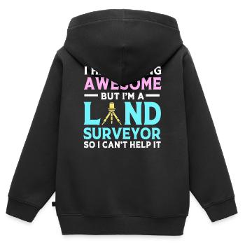 Landvermesser - Kinder Premium Organic Zip Hoodie - Schwarz - Hinten - AI Model Kid Male (0cm)