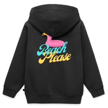 T-shirt rétro Beach Please Flamingo - Sweat Premium à capuche zippé enfant bio - noir - Dos - AI Model Kid Male (0cm)
