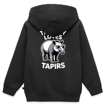 Dictons de tapir Tapir Drôle de cadeau de tapir - Sweat Premium à capuche zippé enfant bio - noir - Dos - AI Model Kid Male (0cm)