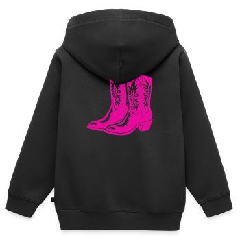 bottes - Sweat Premium à capuche zippé enfant bio - noir - Dos - AI Model Kid Male (0cm)
